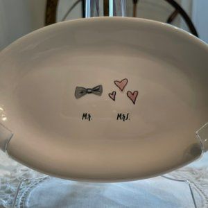 Rae Dunn Artisan Collection Mr. and Mrs. Oval Platter Trinket Dish